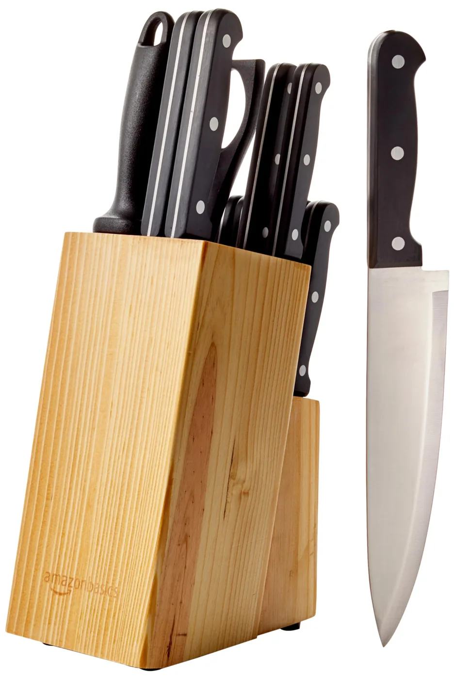 Amazon Basics 14-Piece Kitchen Knife Set with Block — photo 1