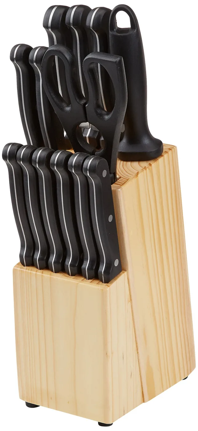 Amazon Basics 14-Piece Kitchen Knife Set with Block — photo 4